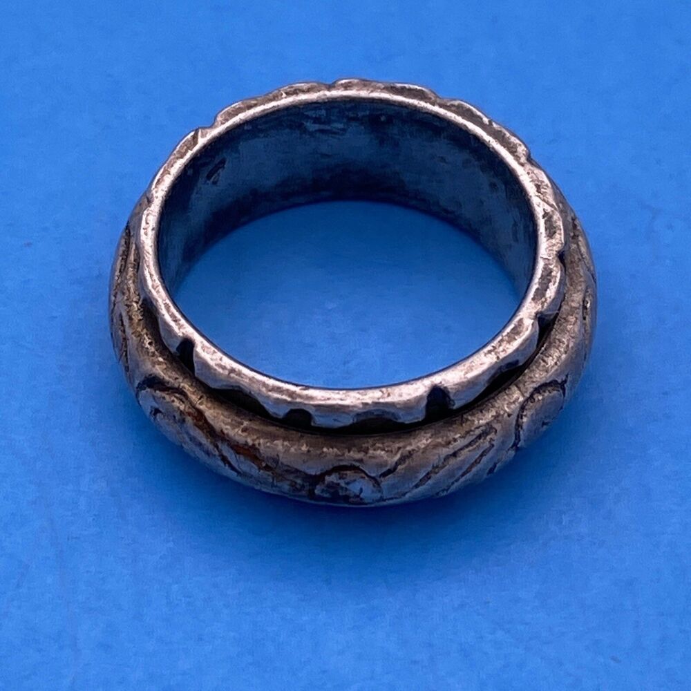 Vintage Sterling Silver Spinning Band Ring Spin Ring 8.7g Size 7.5
